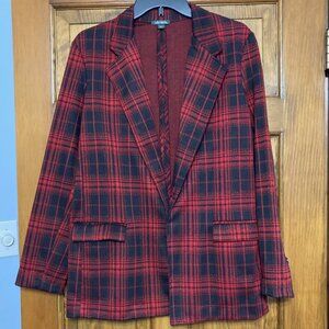 NWOT * Red Plaid Blazer